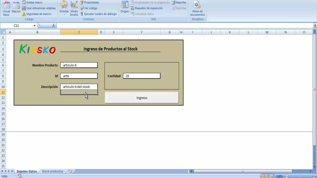 Formulario De Ingreso De Datos En Excel Youtube 1380