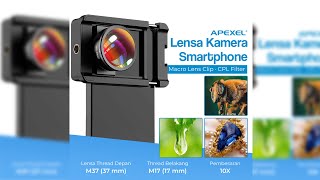 Pratinjau video produk APEXEL Lensa Kamera HP Smartphone Macro Lens Clip 10X CPL Filter - APL-HB100CPL