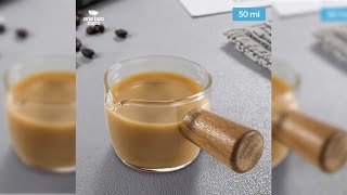 Pratinjau video produk One Two Cups Gelas Milk Jug Pitcher Handle Kayu Kopi Latte Art 100ml - S10