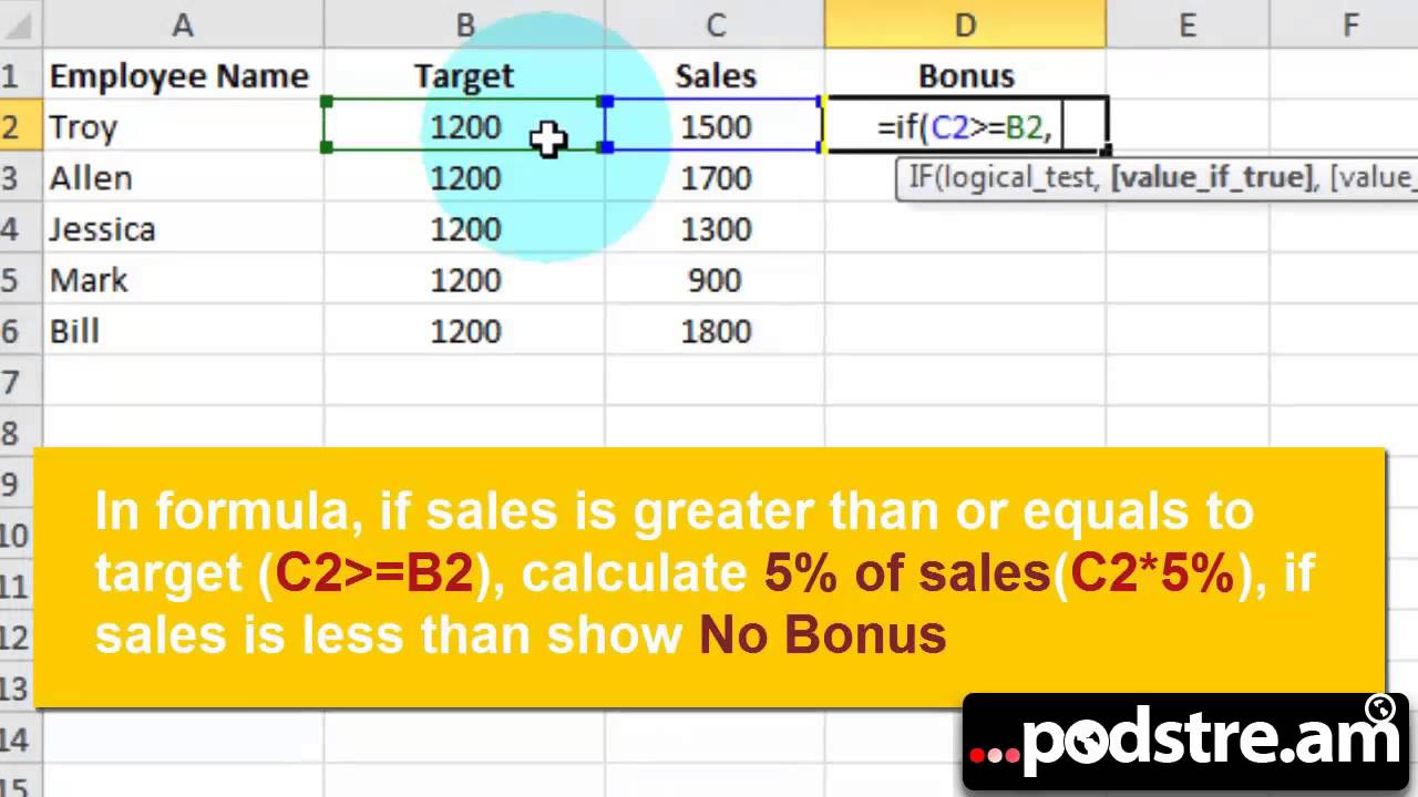 How To Calculate Bonus In Excel 2010 Or Later YouTube