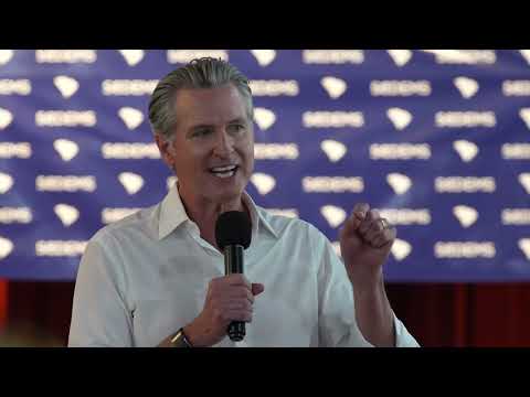 screenshot of youtube video titled California Gov. Gavin Newsom in St. Helena Island, S.C. 9/3/26