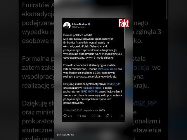 Będzie EKSTRADYCJA Sebastiana M.! #fakt #polityka #prokuratura