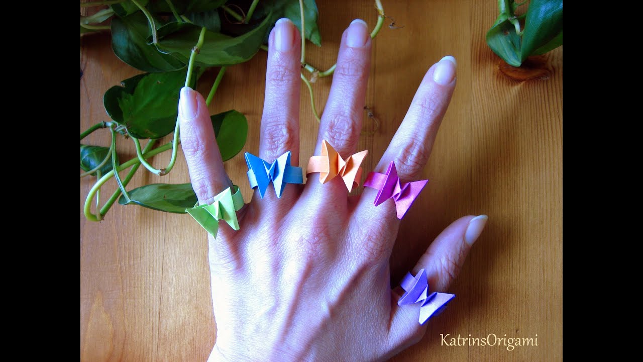 Origami ƸӜƷ Butterfly Ring ƸӜƷ YouTube
