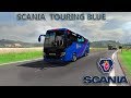 Scania touring blue euro bus HD skin and with Air Suspension v3.0