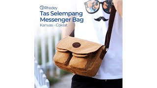 Pratinjau video produk Rhodey Tas Selempang Messenger Bag Bahan Kanvas - 1008