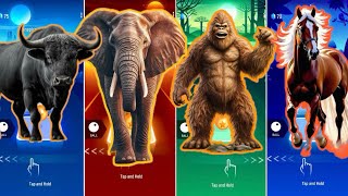 🦖 The Buffalo 🦬 vs The Mammoth 🦣 vs The Monkey 🦍 vs The Horse 🐎 | Coffin Dance 🪩