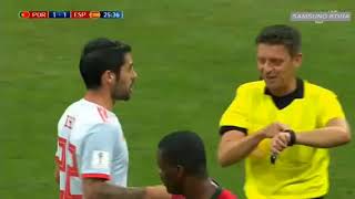 ملخص مباراه البرتغال و اسبانيا 3-3 هاتريك الدوون 15/6/2018 -