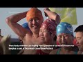 Chinese swimmers leap into frozen river as part of annual festival  - 01:47 min - News - Video