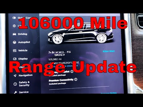Tesla Range Degradation 106000 Miles 5 Yr 9Wk Ownership W/Chart