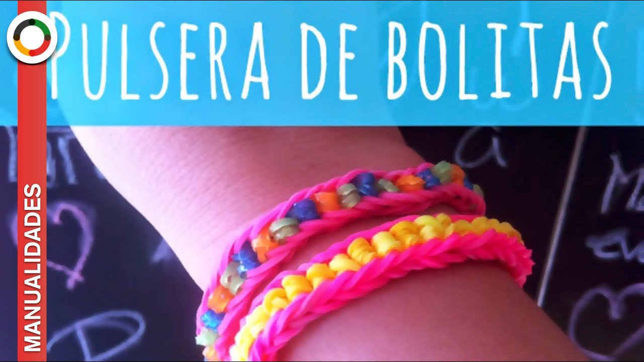 Tutorial. Cómo hacer PULSERAS DE GOMITAS O LIGAS con BOLITAS *** Modelo ...