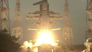Blastoff! Most powerful Indian rocket launches huge satellte