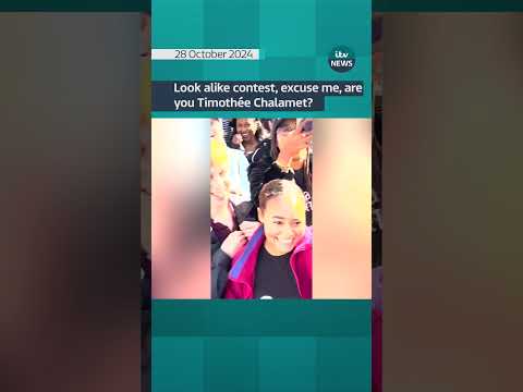 Timothée Chalamet surprises fans at lookalike contest #shorts #itvnews #timotheechalamet #lookalike