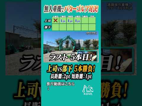 無人重機で上司と部下がパターゴルフ対決!