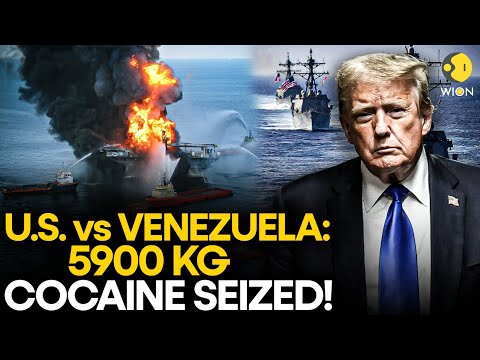 US-Venezuela Clash LIVE: Venezuela Ship Under ATTACK; US Coast Guard Seizes 5900 Kg Cocaine! WION