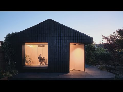 Hyper converts suburban garage into Dark Matter garden studio