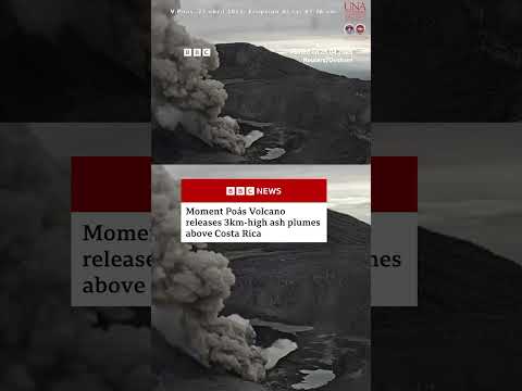 The moment the Poás Volcano released 3km-high ash plumes above Costa Rica. #CostaRica #BBCNews