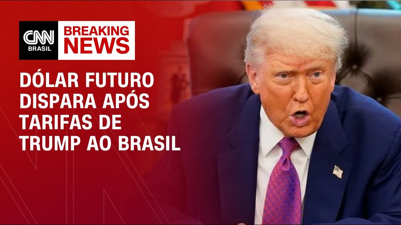 Tarifas de Trump ao Brasil dólar futuro dispara | CNN 360º