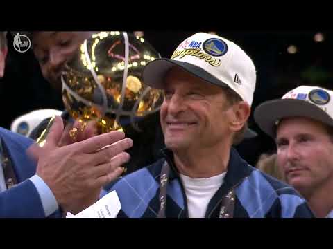 The Warriors are presented with the Larry O'Brien Championship Trophy video clip