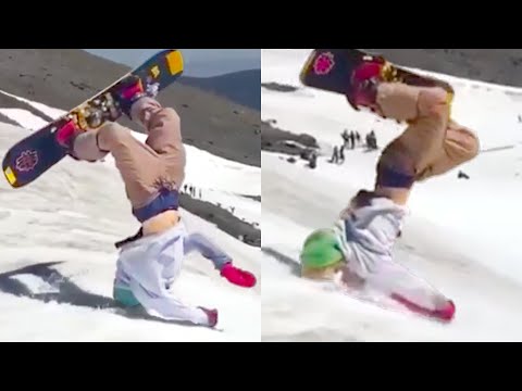 DRAGGING HIS FACE ON THE SNOW | SNOWBOARD FAILS