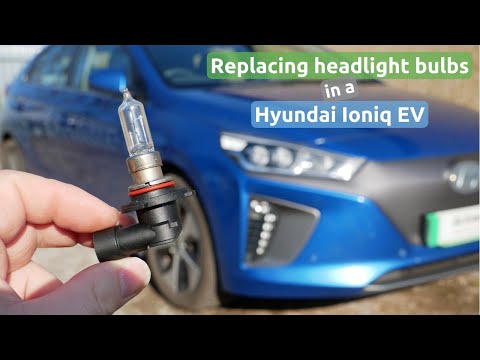 How to replace or upgrade the headlight bulbs in a Hyundai Ioniq EV 2016-2019