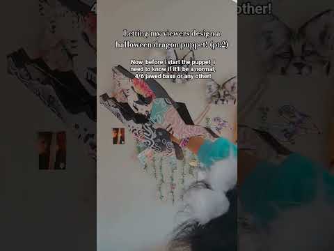 Letting my viewers design a dragon puppet for Halloween! ^^ #homemadepapercraft #dragonpuppets #fyp