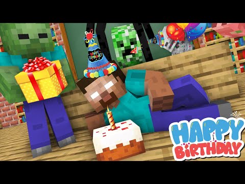 Monster School : HEROBRINE BIRTHDAY PARTY Challenge - Minecraft Animation