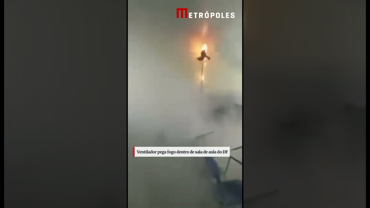 Ventilador pega fogo dentro de sala de aula do DF