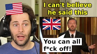 American Reacts to Ricky Gervais - 2020 Golden Globes Monologue