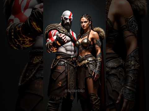 Kratos + Warrior Woman Fusion 🌪👀 #aifusion #aiart #aishorts #aivideo #ai