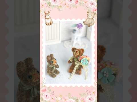フェルトのブーケをくまさんがうさぎさんにあげたら平和な世界だった💓#feltflower #花とあそぶ暮らし#フェルトのブーケ#こま撮り