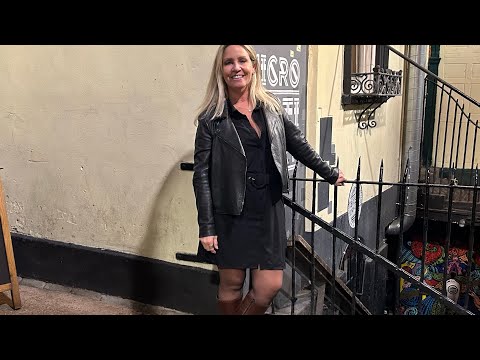 Foxy Geek Girl In Mini Dress, Pantyhose and Boots