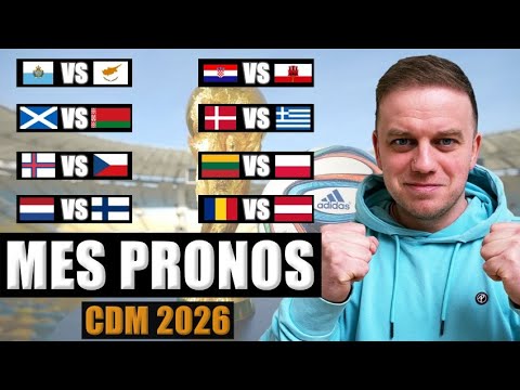 🏆 MES PRONOSTICS QUALIFICATIONS COUPE DU MONDE 2026 ZONE EUROPE 🏆
