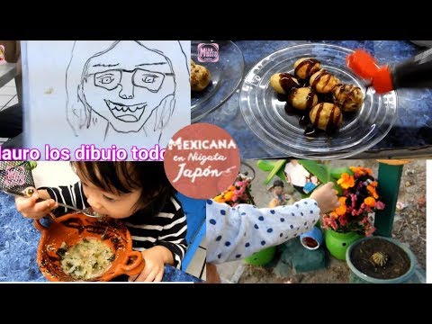 Tuvimos la takoyaki party-probando comida Japonesa-se despidio de mi papa