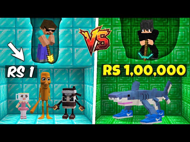 Rs1 vs Rs 1,00,000 Tung Tung Sahur Mining Challenge in Minecraft @ProBoiz95