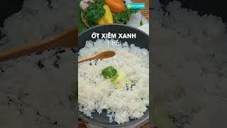 Công thức CƠM CHIÊN MUỐI ỚT XANH bằng MÁY XAY, CHẢO, NỒI CHIÊN KHÔNG DẦU và BẾP GA