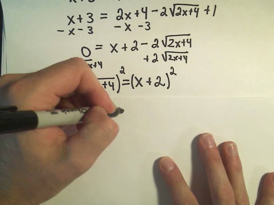 Solving an equation containing two radicals example 2 youtube