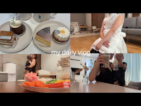 食が多めな3days🍔🍰🍣.ワンオペ朝食〜夕食の様子🍽.スーパーの買い出し🛒.久々の貴重なコーヒータイム☕️.