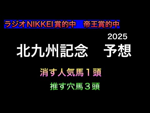【競馬予想】　北九州記念　予想　2025