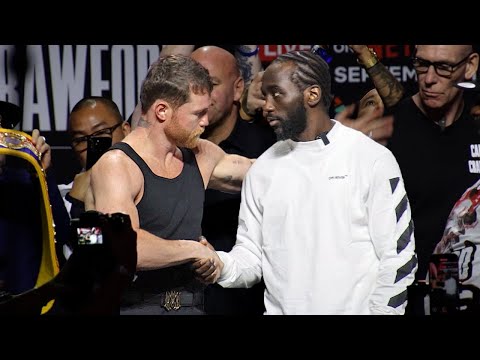 Canelo Alvarez STEPS to Terence Crawford in Face Off to show him whose boss at Final Presser!