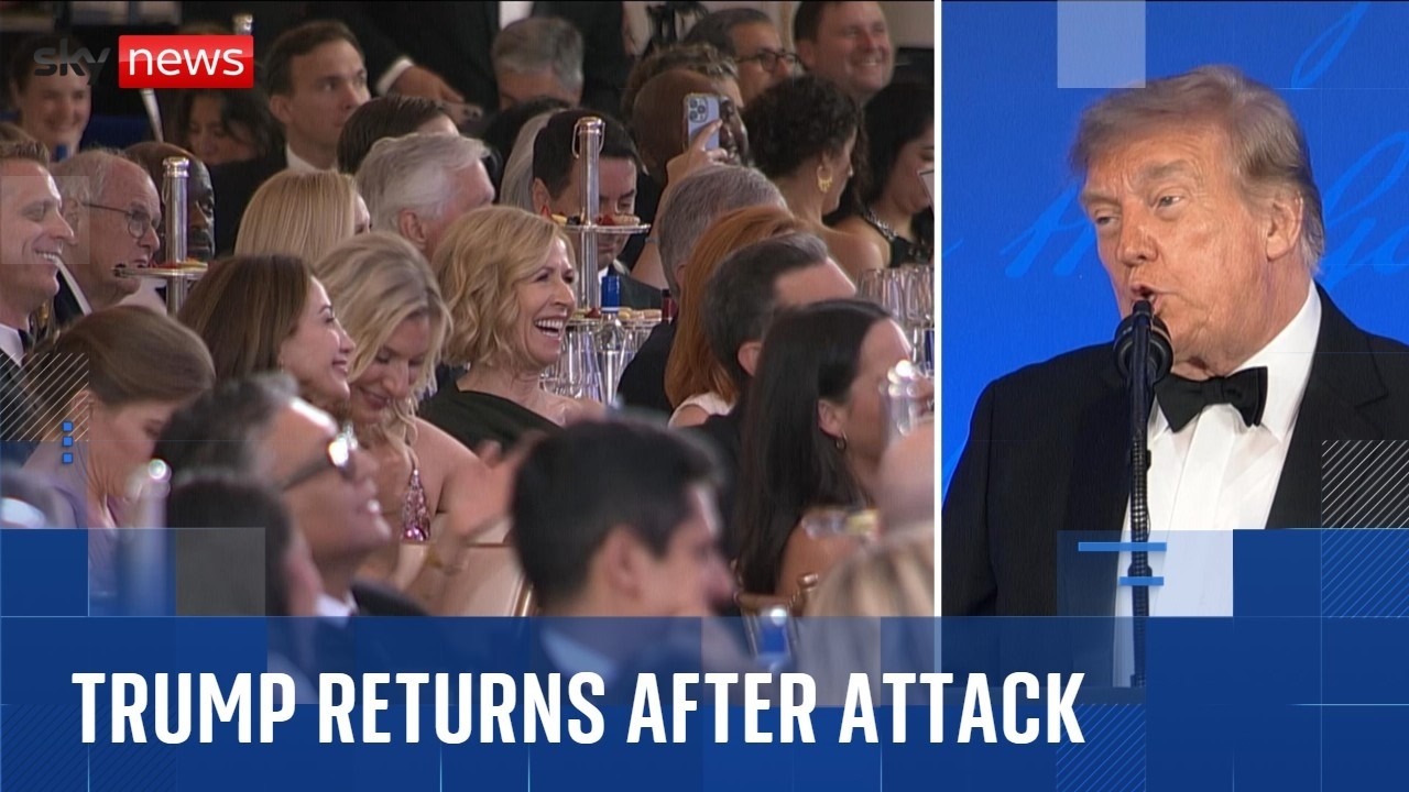Trump back at correspondents' dinner months after alleged assassination attempt
