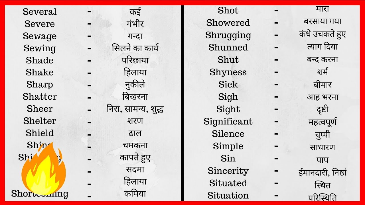 Basic English Word And Meaning In Hindi لم يسبق له مثيل الصور