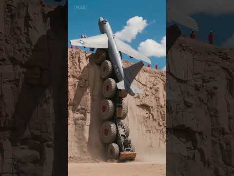 a machine carrying a fighter jet。