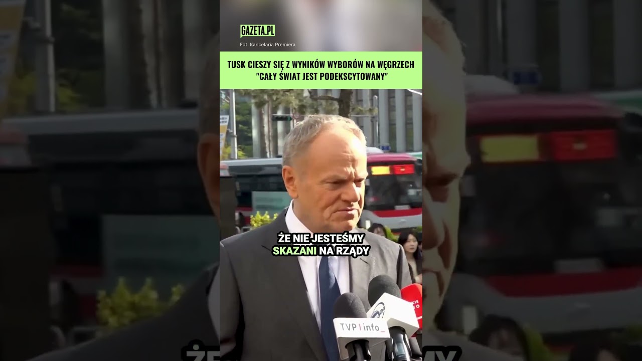 Туск радуется результатам выборов в Венгрии #shorts