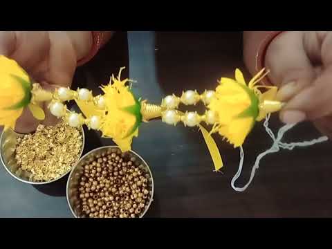 सुंदर पीले फूलों की माला | Yellow Artificial Flower Garland | सजावट, पूजा, शादी या फोटोग्राफी के लिए
