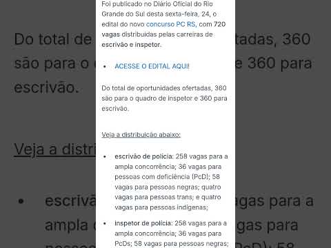 #PC RS - SAIU EDITAL#