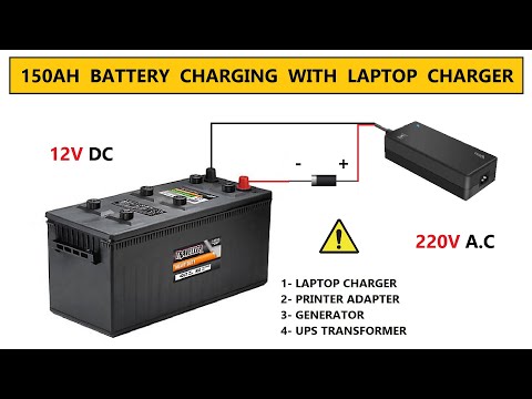 12 Volt Power Supply for 150Ah Battery Charger using Laptop Charger - 220v AC to 12v DC