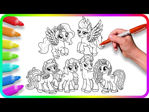 That's How to color MY LITTLE PONY / Coloring Pages My Little Pony - Gen 5 / Easy Drawing Tutorial