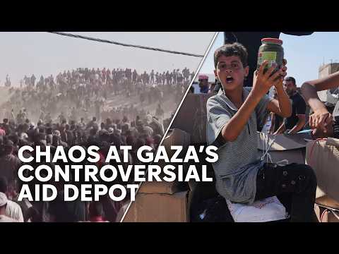 Israel-Gaza war: desperate Palestinians storm aid depot
