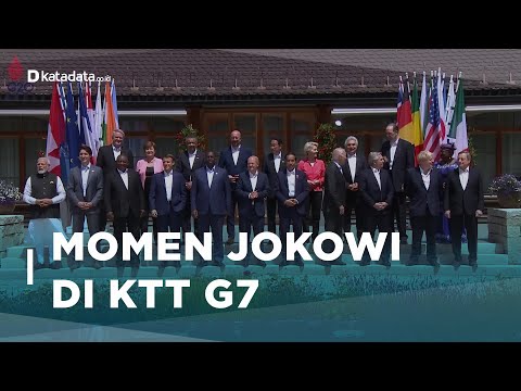 Momen Jokowi di KTT G7, Naik Helikopter Bersama Modi hingga Dirangkul Biden | Katadata Indonesia