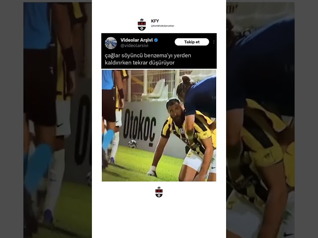 çağlar söyüncü benzema'yı yerden kaldırırken tekrar düşürüyor 😬